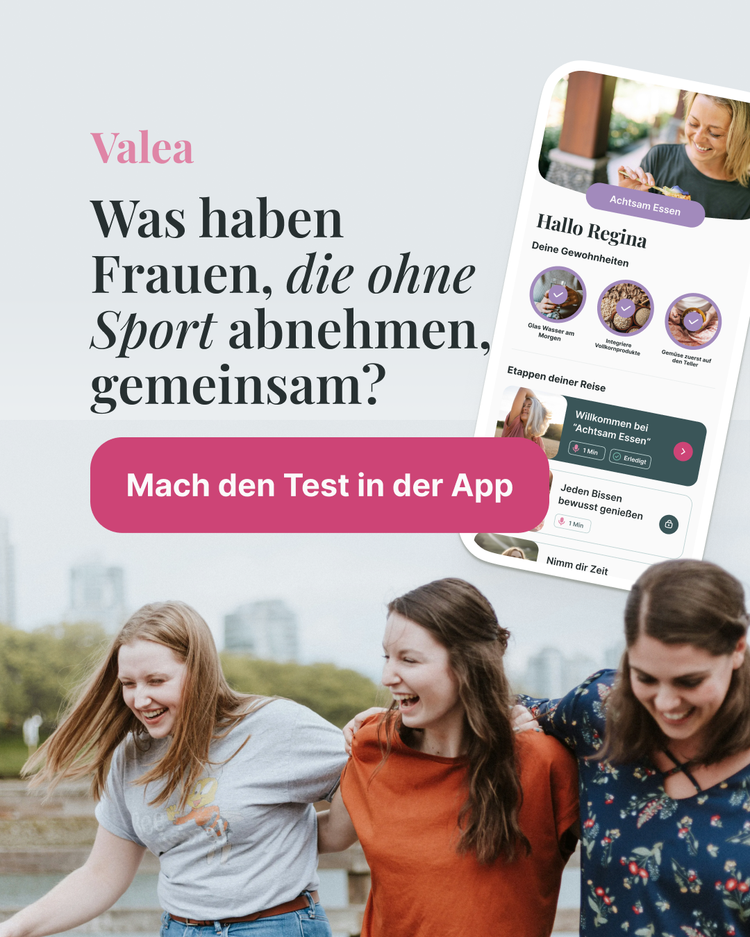 Valea - Abnehmen für Frauen Facebook ad: Nimm ab ohne Sport