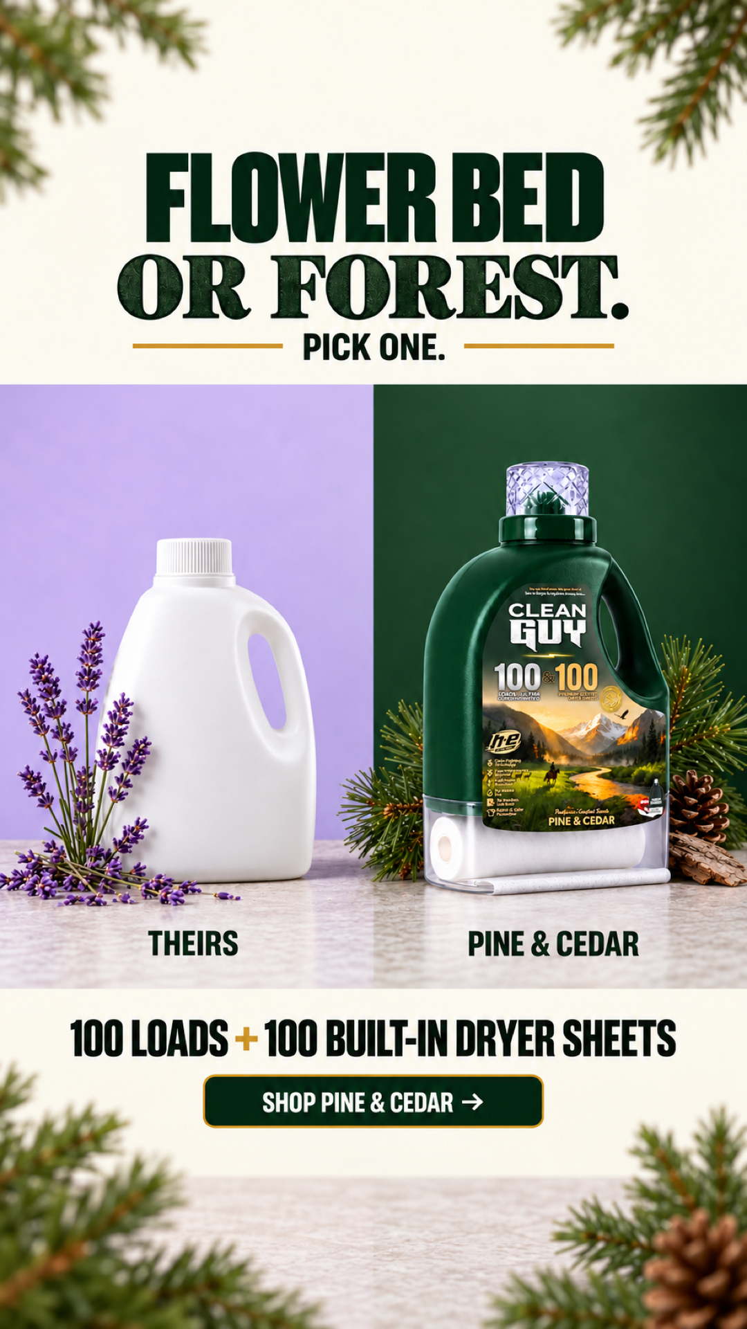 Clean Guy Facebook ad: You're a dude, not a lilac.