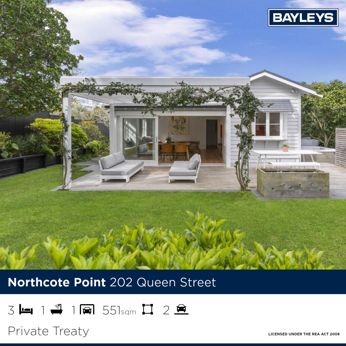 Bayleys Real Estate Ponsonby Facebook ad: Sunshine, charm and family living