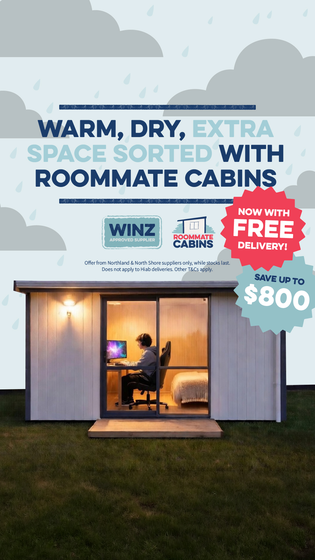 RoomMate Cabins Facebook ad