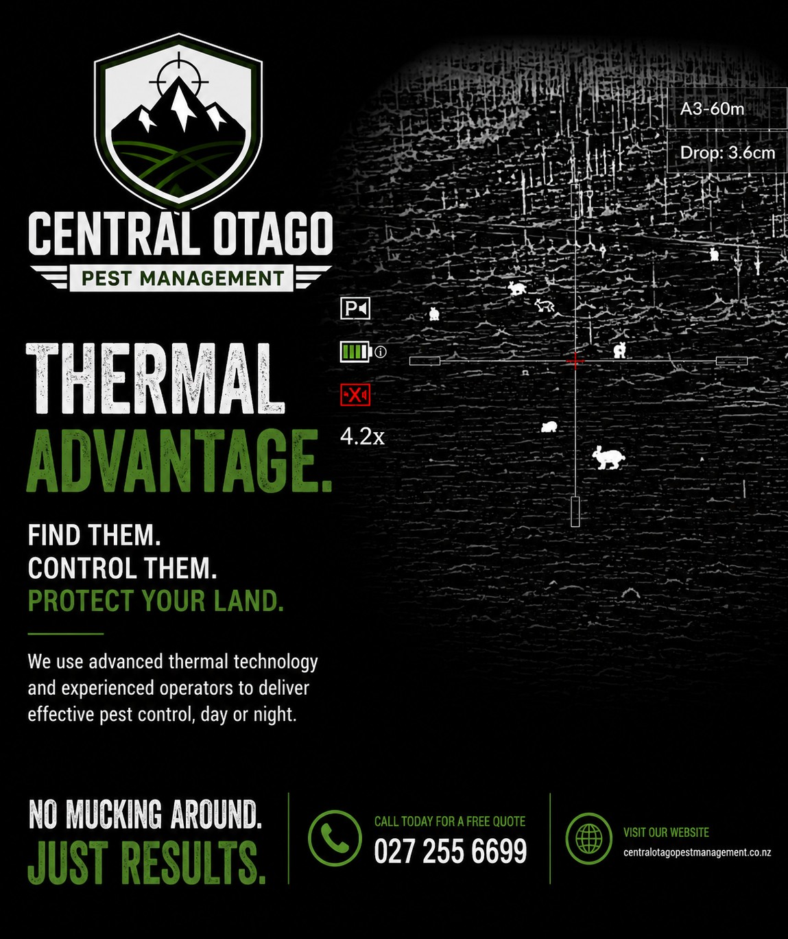 Central Otago Pest Management Facebook ad: OPENING SPECIAL