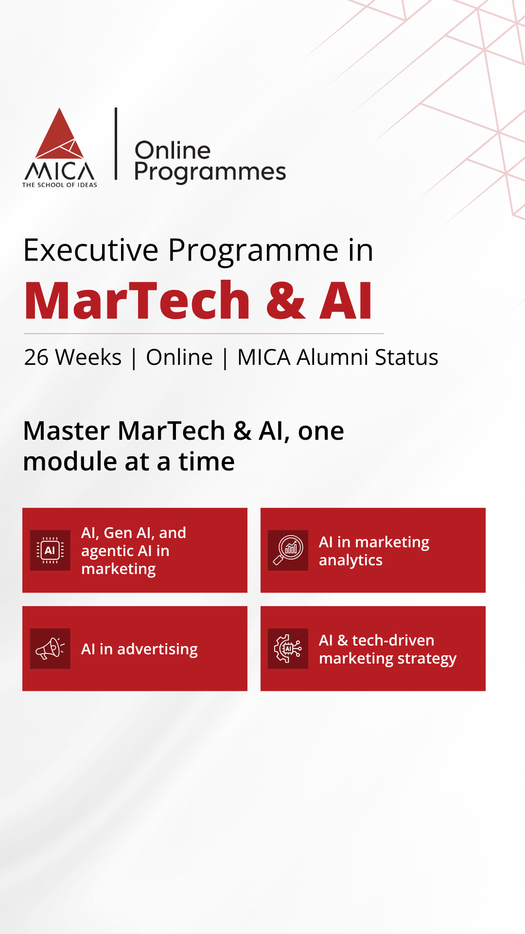 MICA Executive Programme in MarTech and AI Facebook ad from Mar 18, 2026
