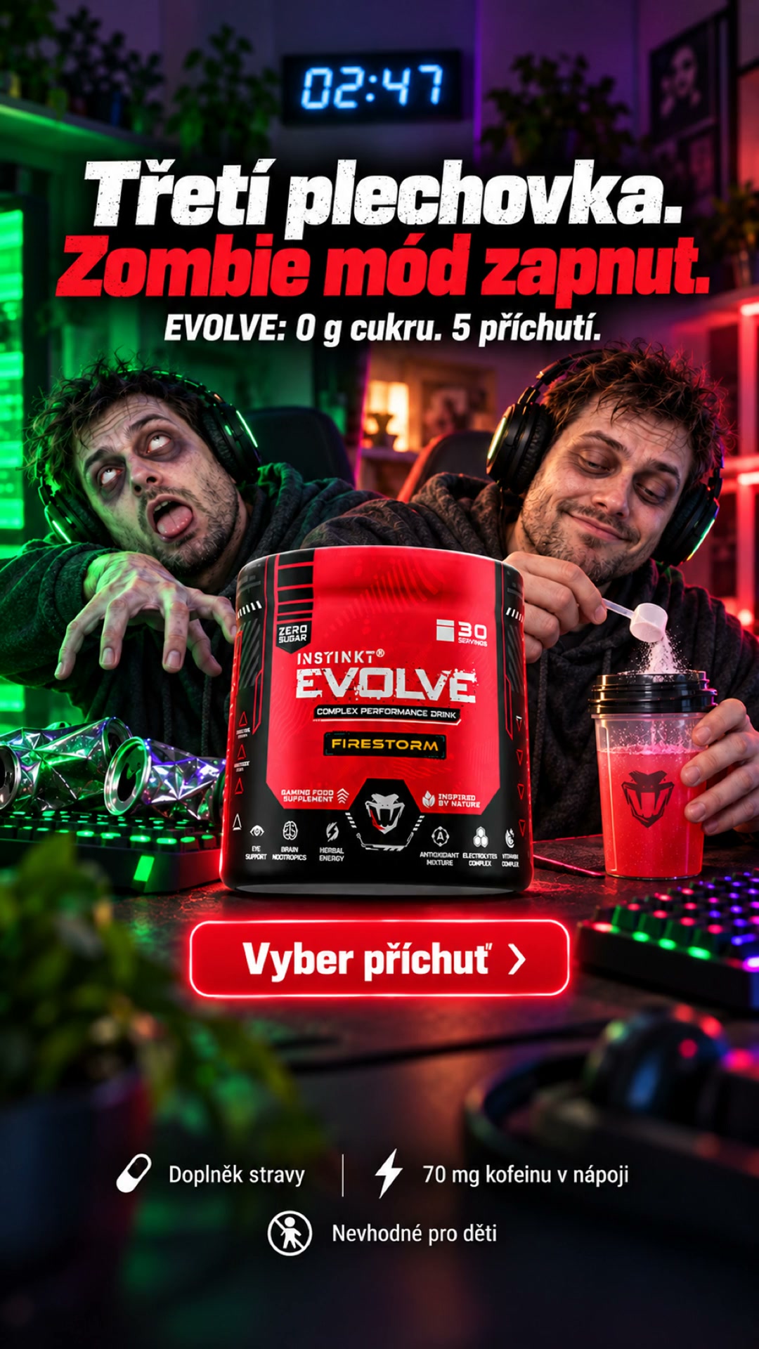 INSTINKT Facebook ad: EVOLVE a jedu dál