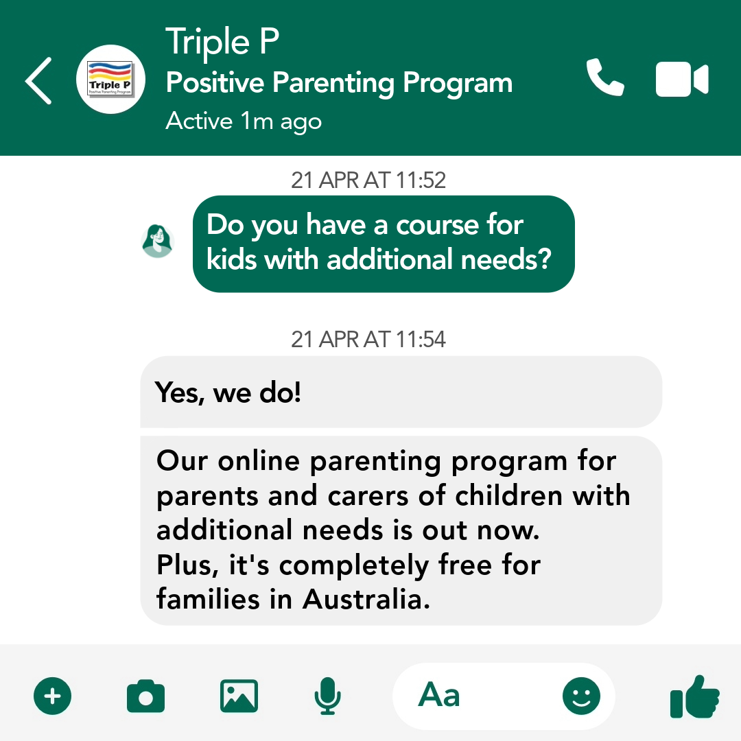 Triple P - Positive Parenting Program Facebook ad