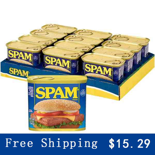 Guido Hessel Facebook ad: 12 Cans SPAM Classic, Quick Meals, Big Savings