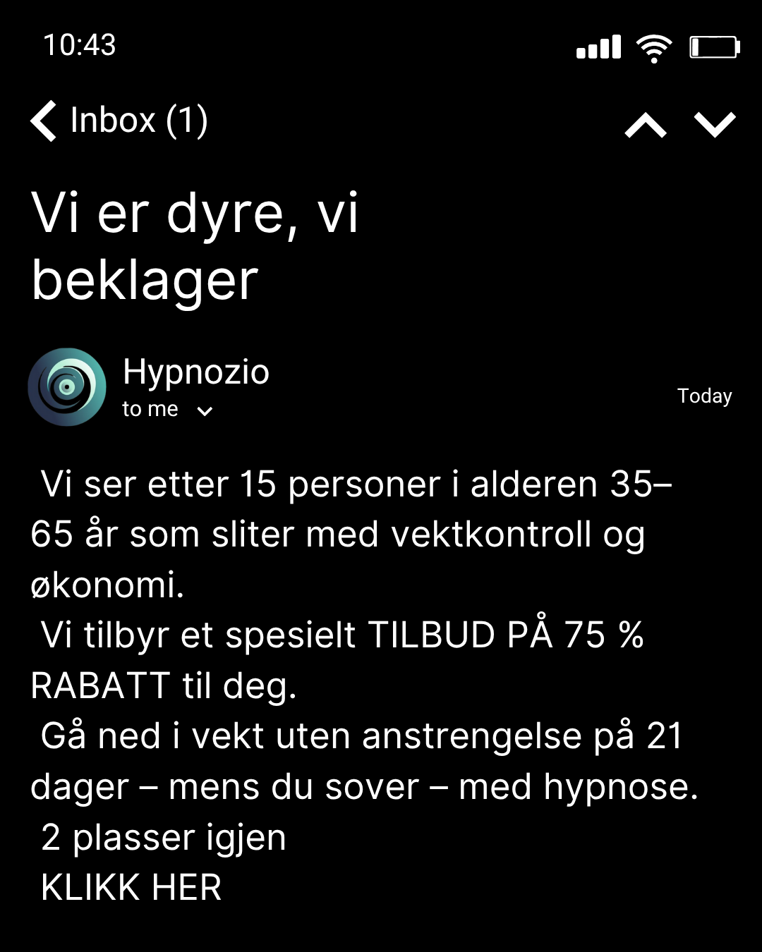 Hypnozio: power of hypnotherapy Facebook ad