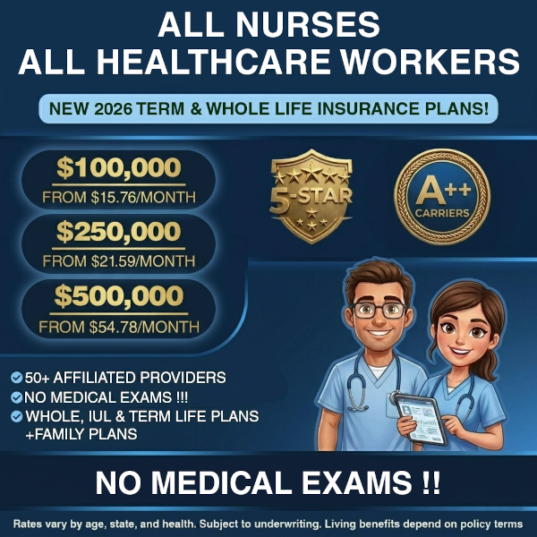 Healthcare Workers Life Insurance Benefits Facebook ad: Nurses & Healthcare Workers Save Up to 65% on Your Life…