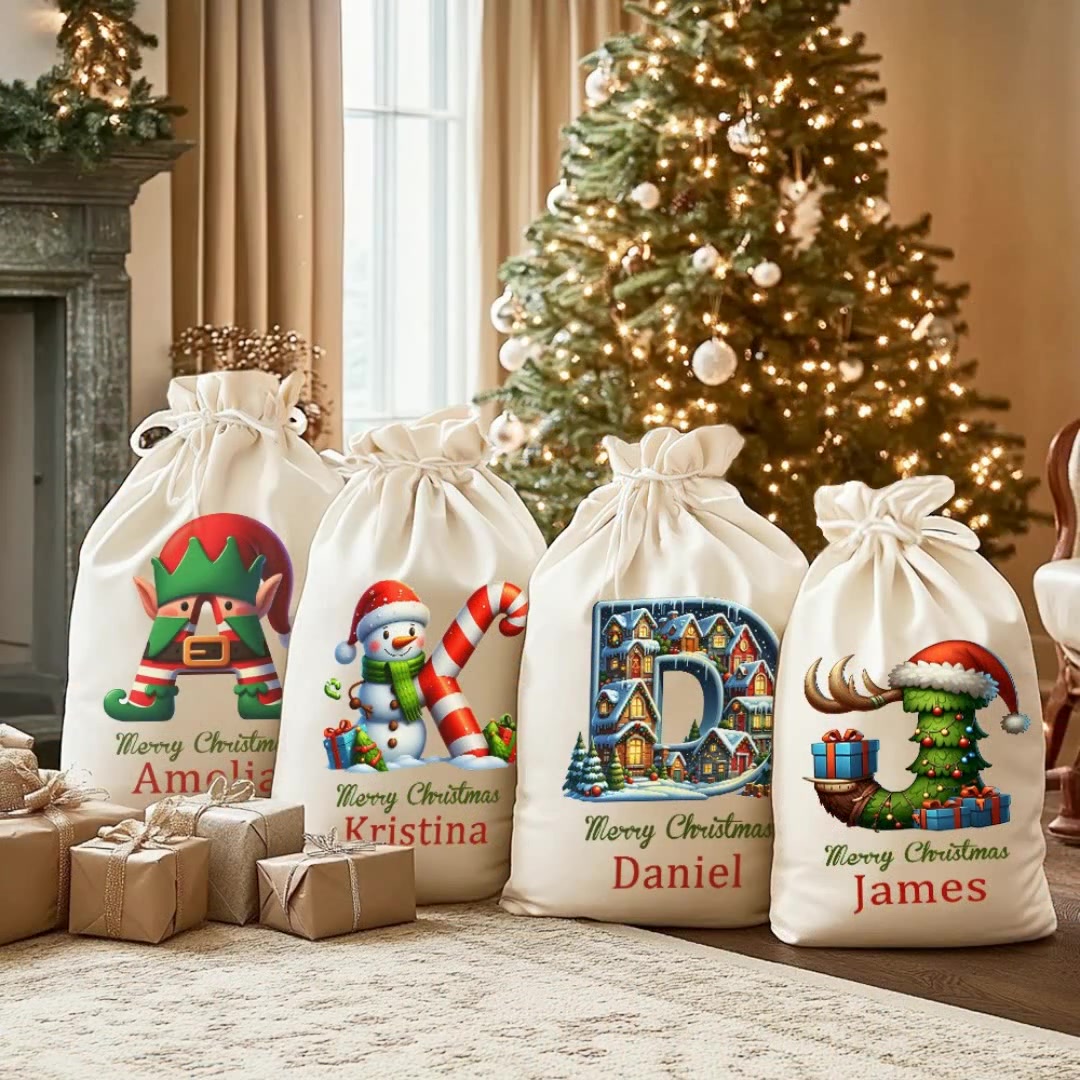 Insgifts Facebook ad: Personalized Name Initial Christmas Gift Bag…