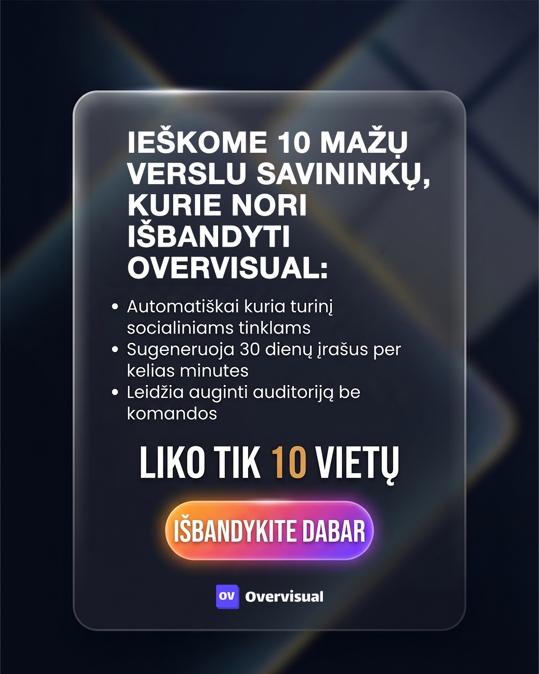 Overvisual Facebook ad