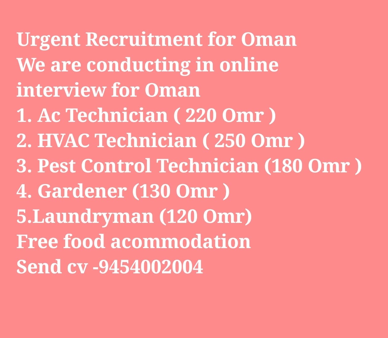 Sandeep Placement Facebook ad: send cv-9454002004