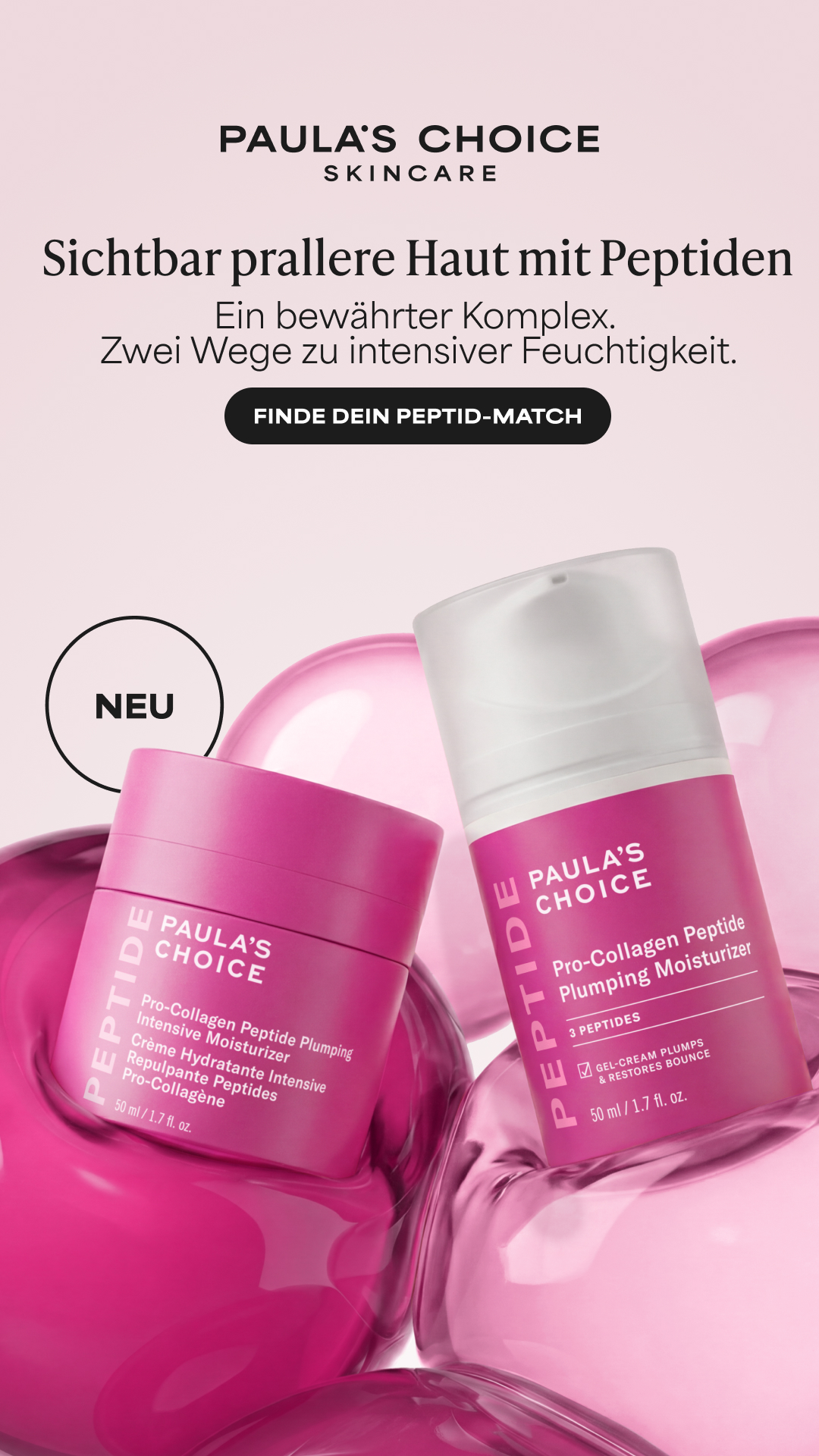 Paula's Choice Facebook ad: FINDE DEIN PEPTID-MATCH