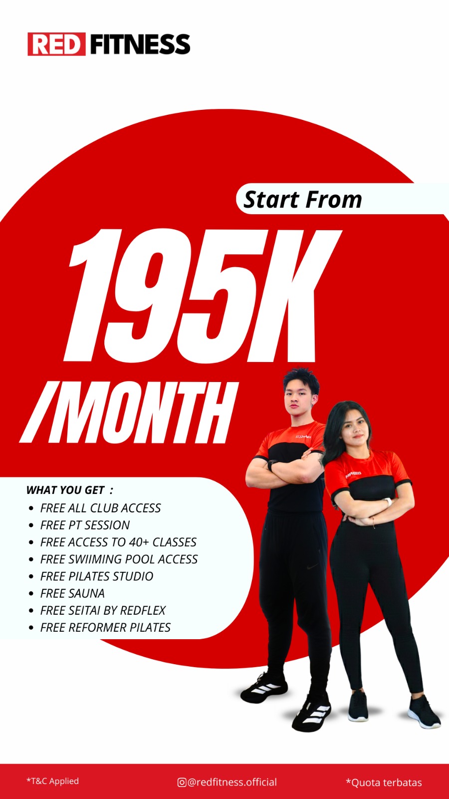 Red Fitness Facebook ad