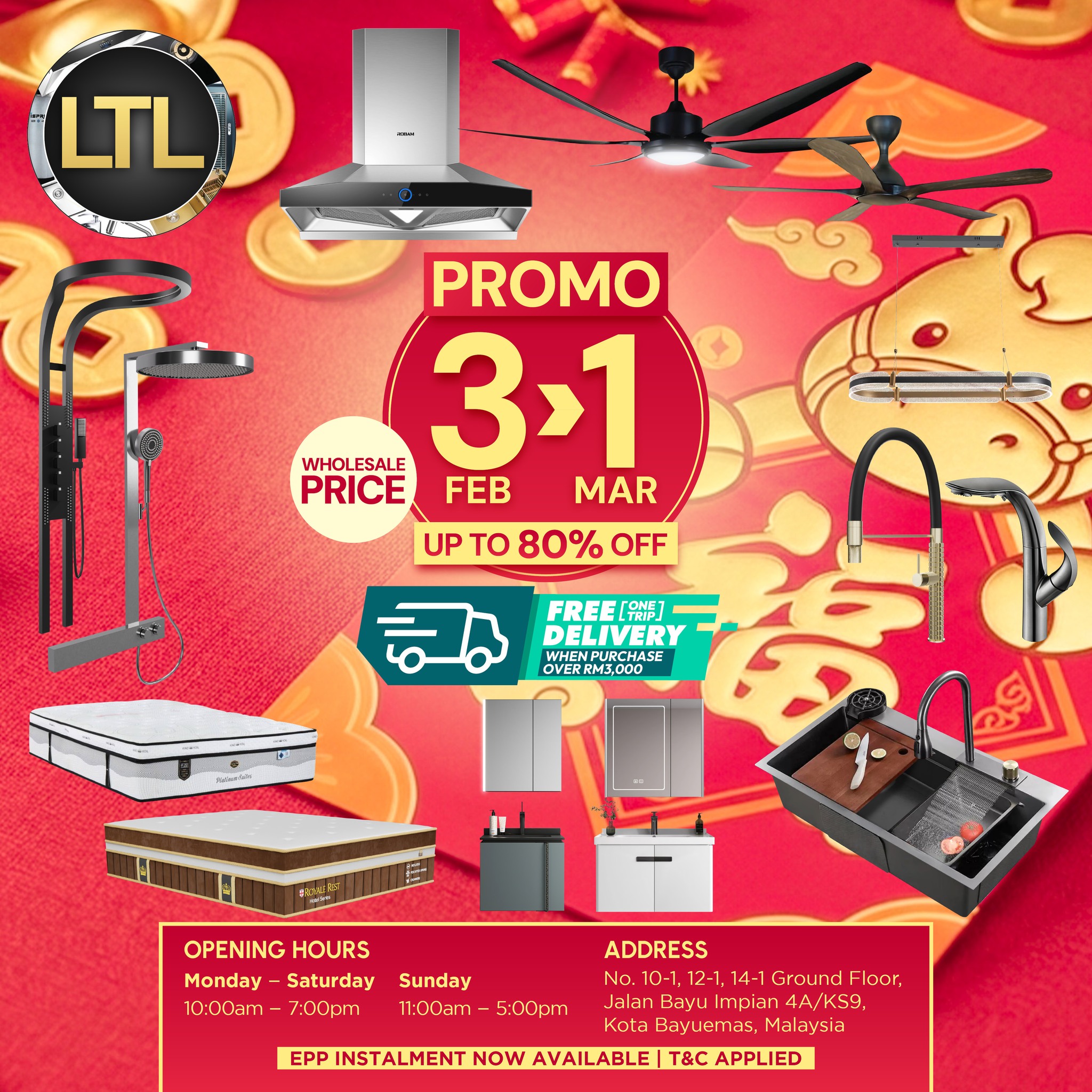 LTL Bath, Kitchen, Lighting & Mattress - Bayuemas Bukit Tinggi Klang Facebook ad: 𝐁𝐀𝐓𝐇 𝐊𝐈𝐓𝐂𝐇𝐄𝐍 𝐋𝐈𝐆𝐇𝐓𝐈𝐍𝐆 𝐌𝐀𝐓𝐓𝐑𝐄𝐒𝐒