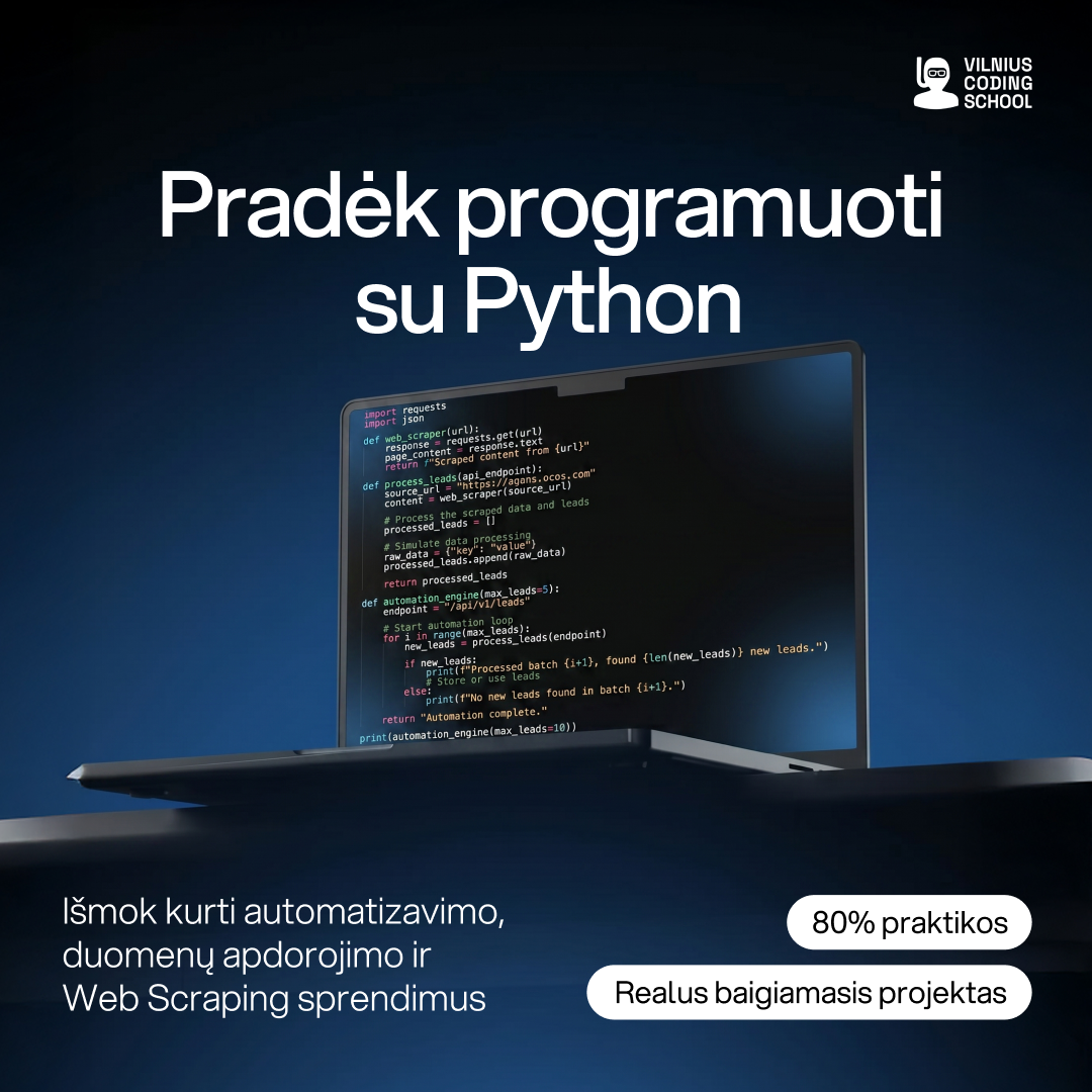 Vilnius Coding School Facebook ad