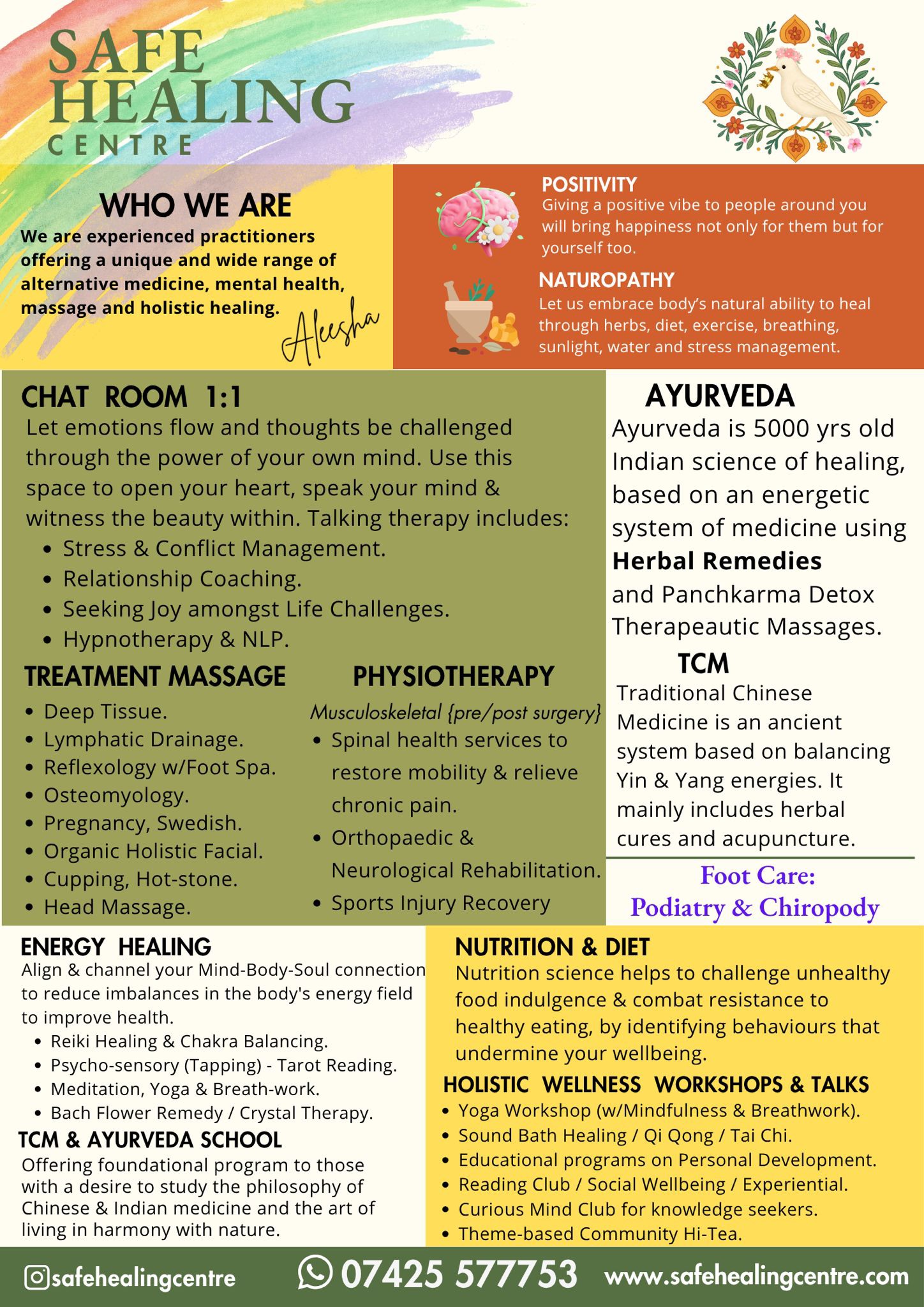Safe Healing Centre Facebook ad: All things wellness! Where soul meets soil.