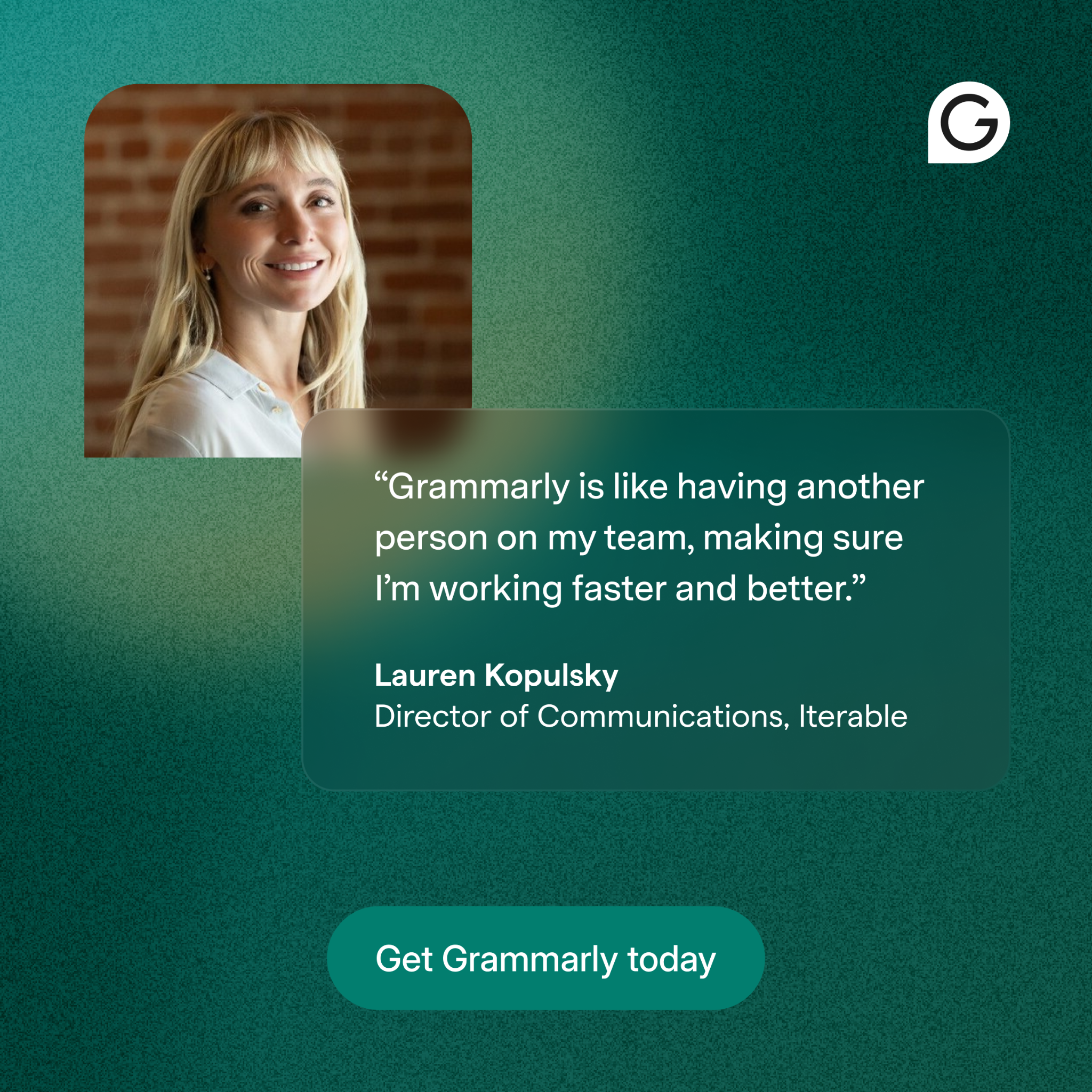 Grammarly Facebook ad