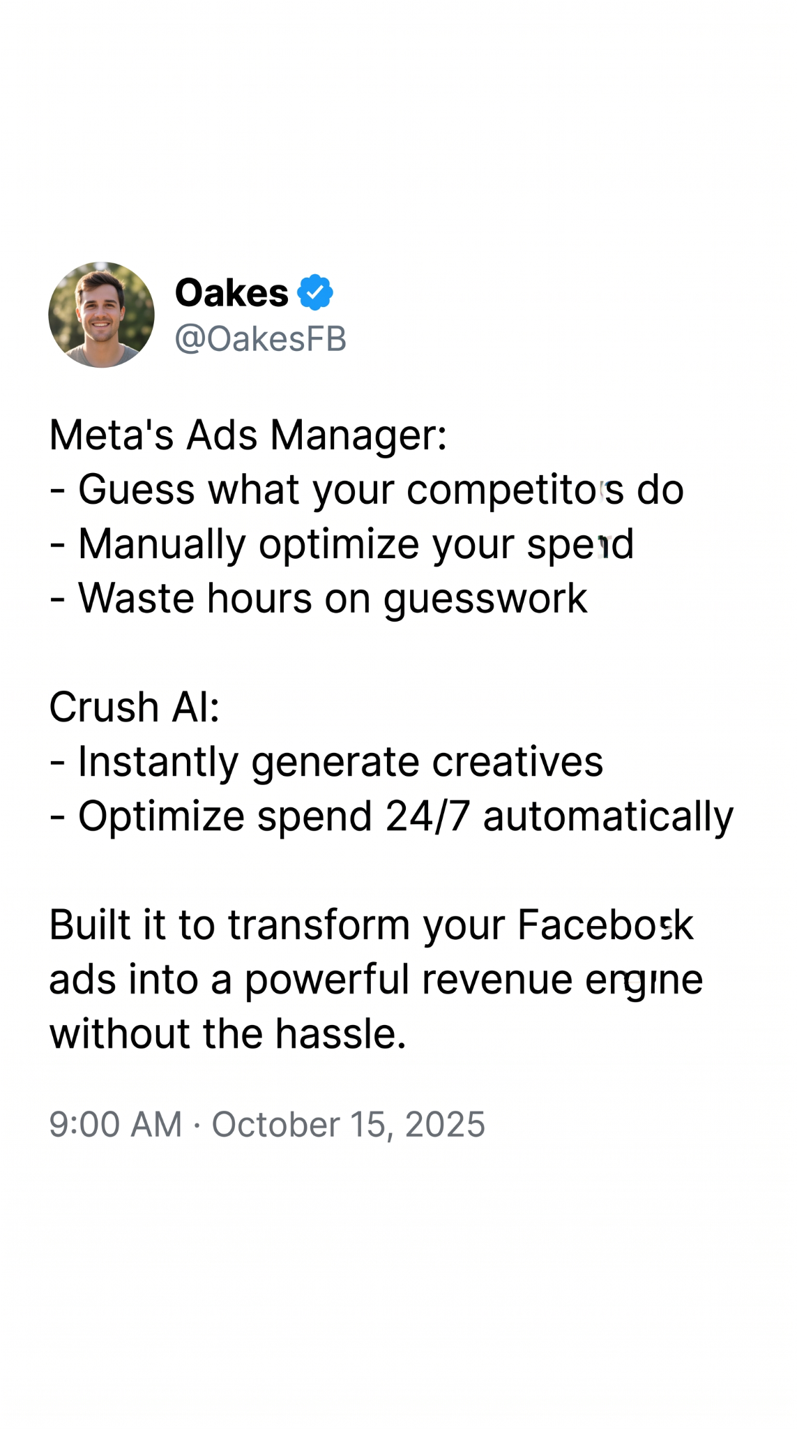 trycrush.ai Facebook ad