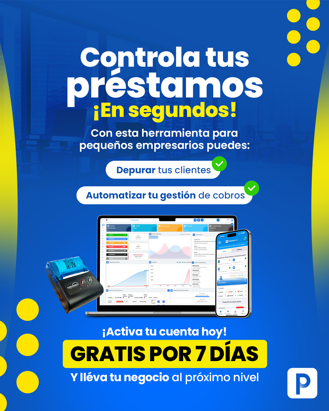 Prestamoscloud Facebook ad: ¿Prestas dinero y llevas los cobros en un cuaderno?