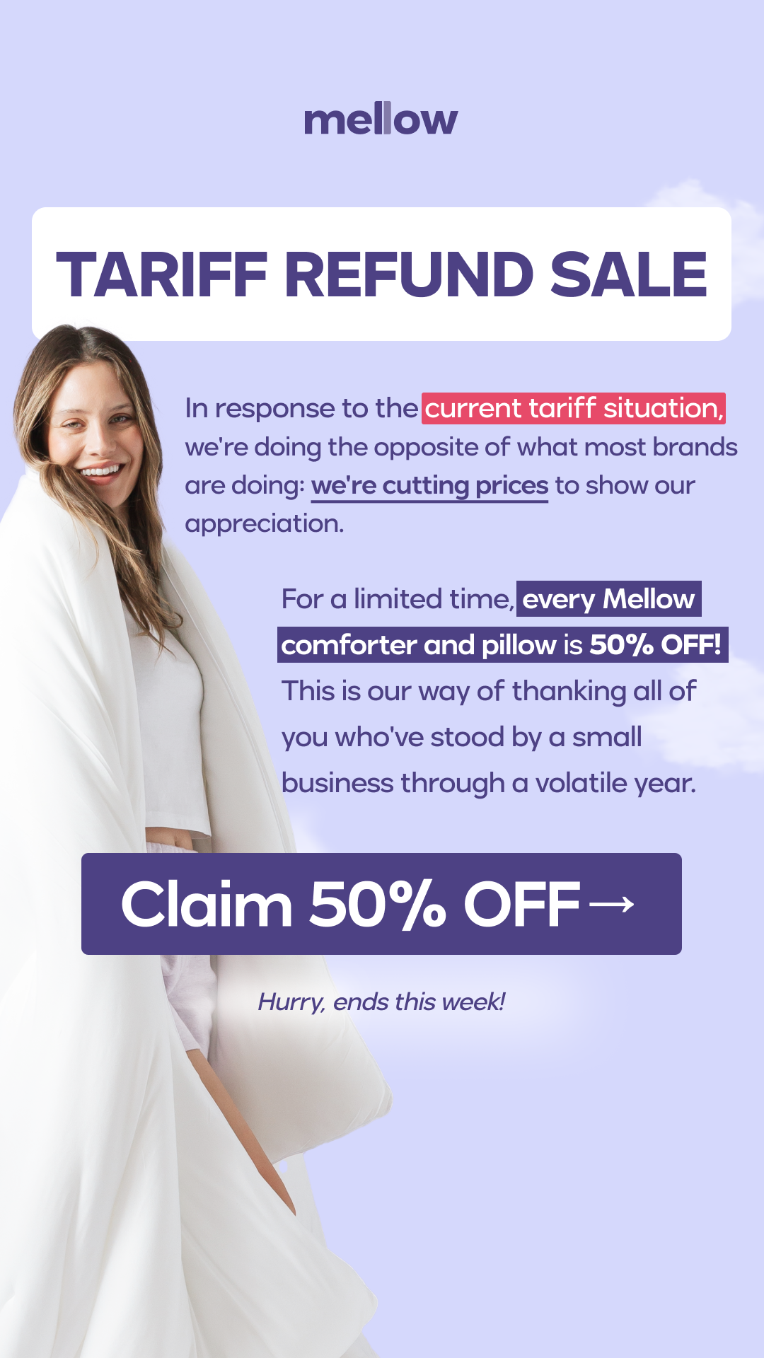 Mellow Sleeping Company Facebook ad