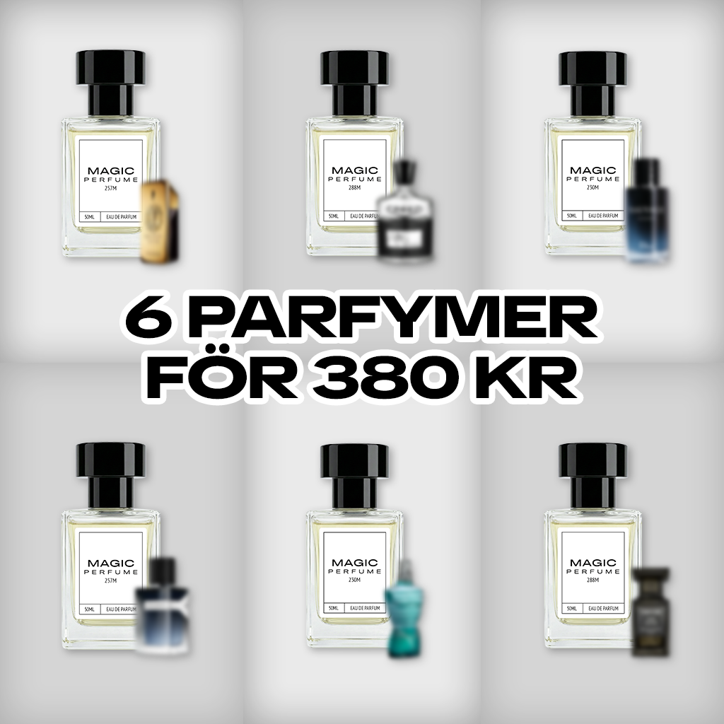 TryScent.co Sweden Facebook ad: KÖP 6 PARFYMER SPARA 64%!