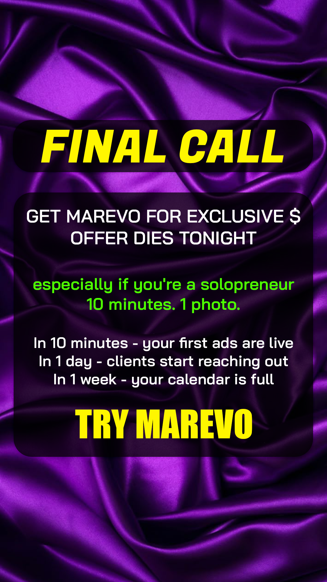 Marevo - AI Ads That Sell Facebook ad: START GENERATE AI ADS