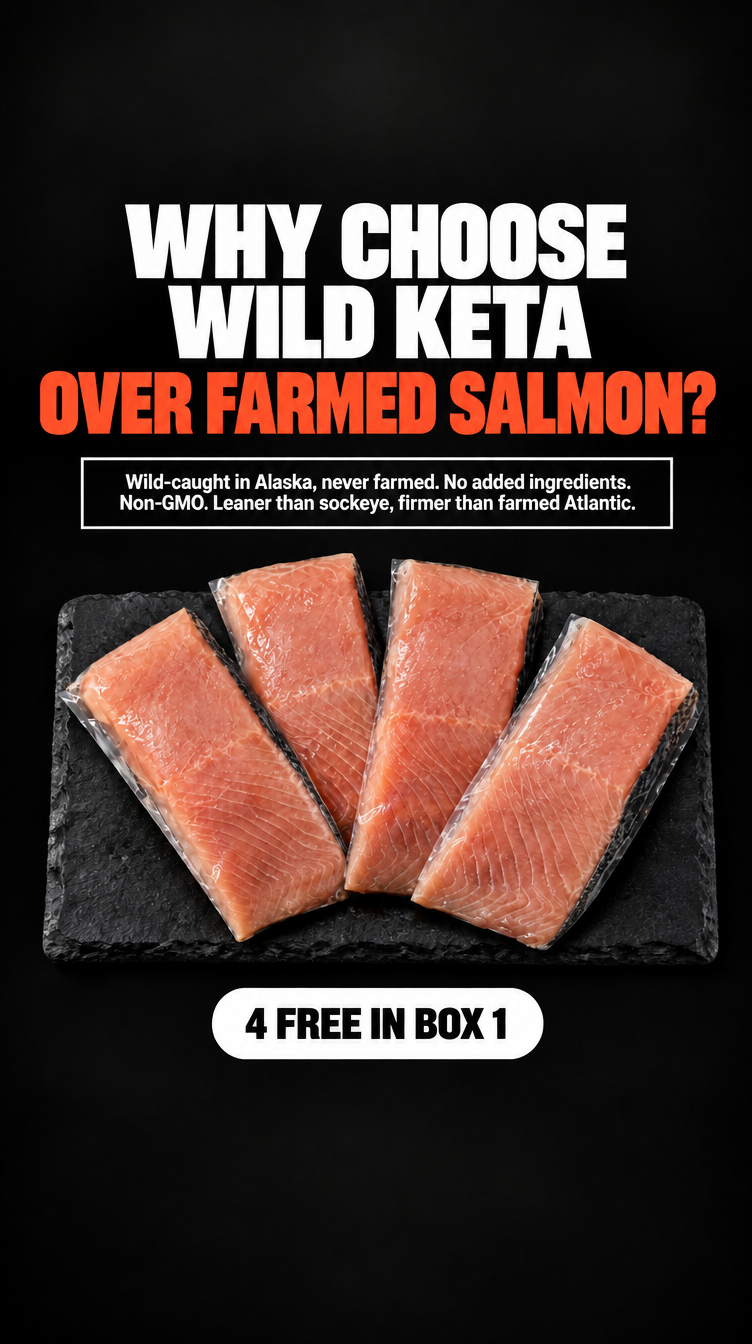 ButcherCrowd Facebook ad: 4 Free Wild Salmon Fillets