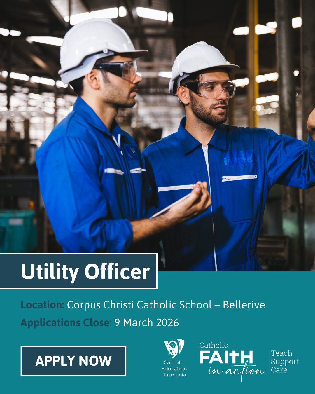 Faith in Action Facebook ad: Position Available: Utility Officer