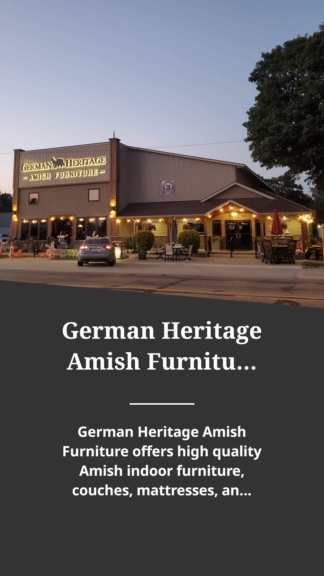 German Heritage Amish Furniture Facebook ad from Jan 14, 2025