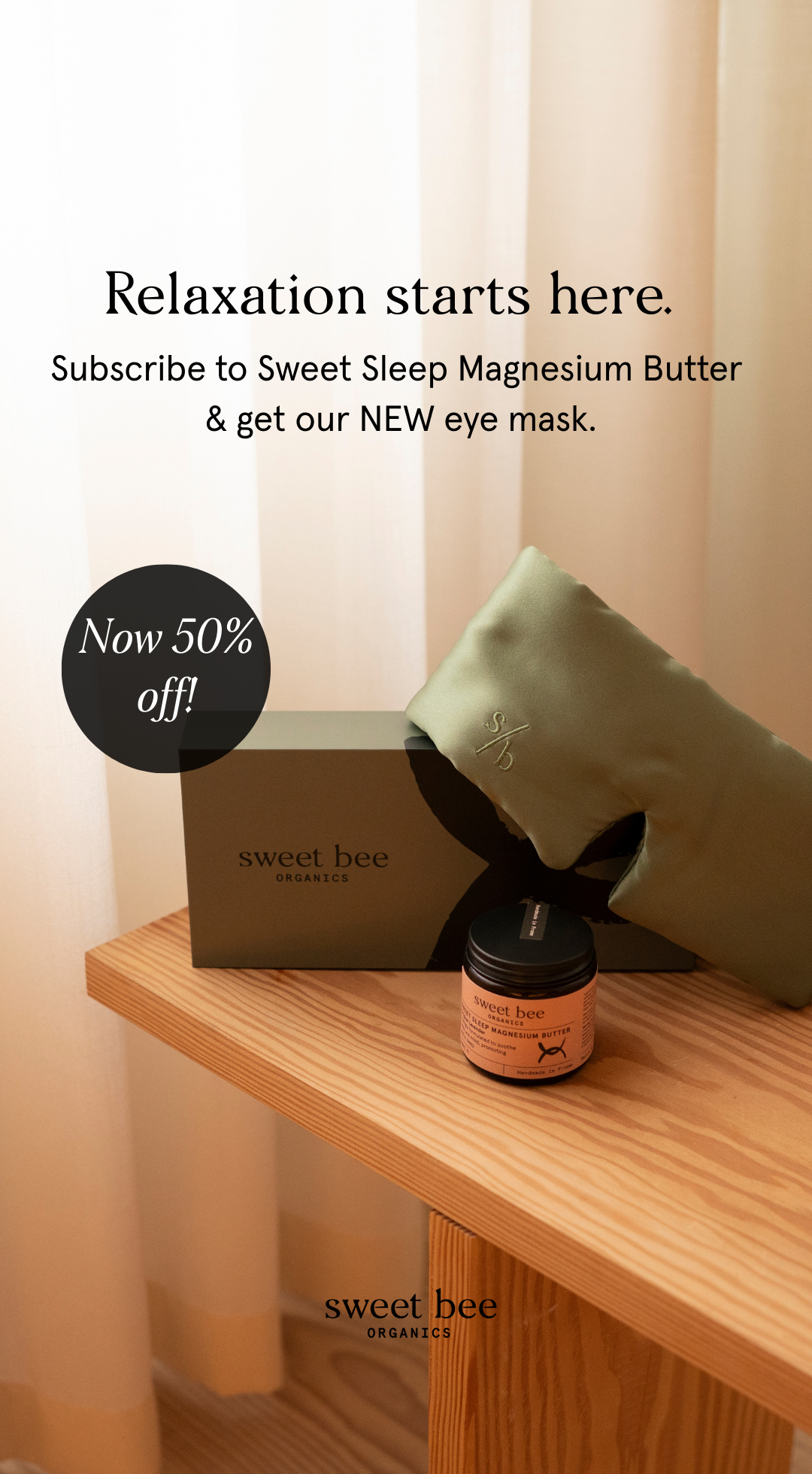 Sweet Bee Organics Facebook ad