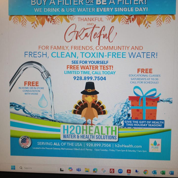 H2O Health Store in the Gateway Mall Facebook ad: Whole Home Water Purifier, Water Filter Solutions Prescott…