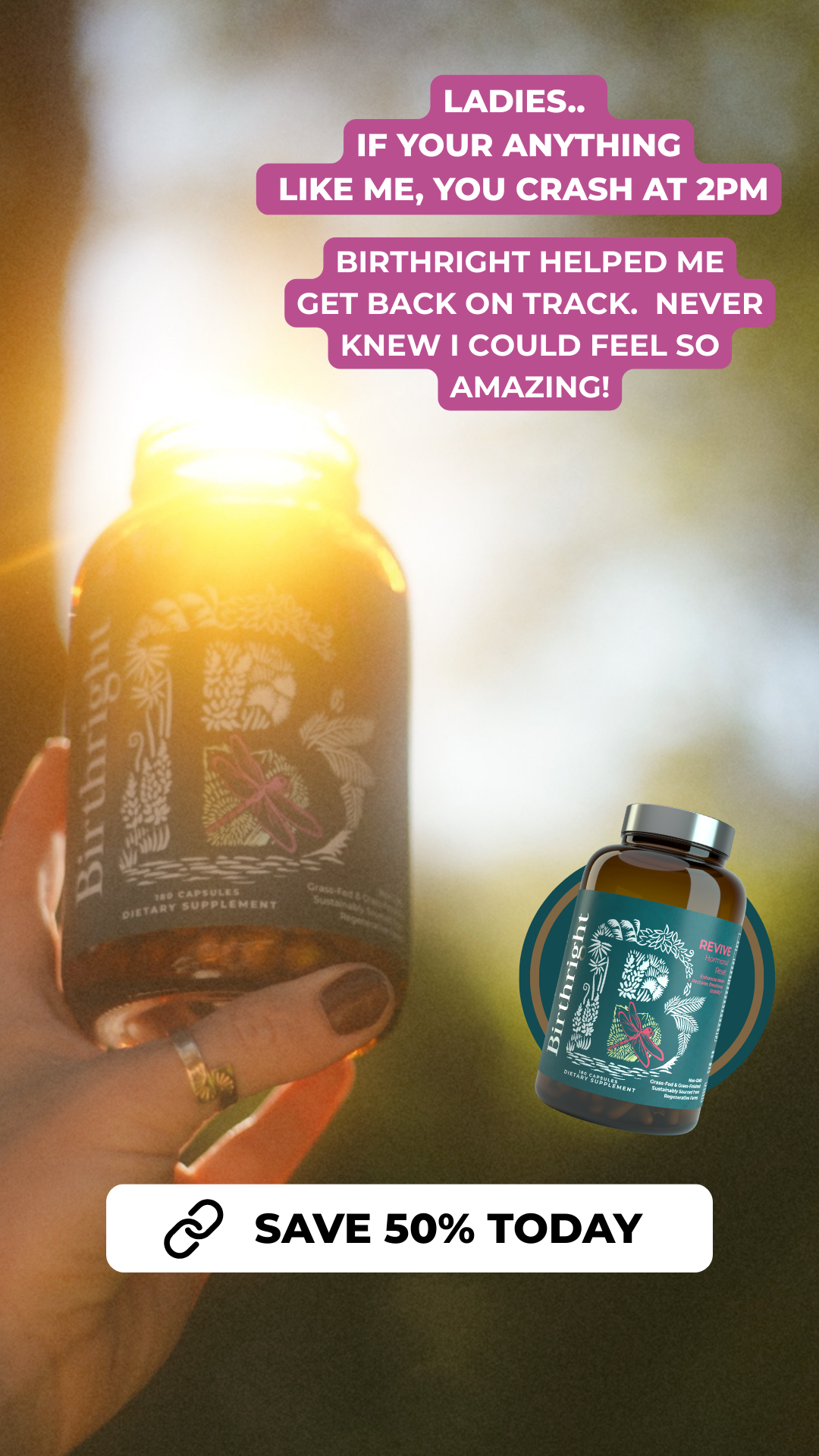 Birthright Supplements Facebook ad from Jun 12, 2026