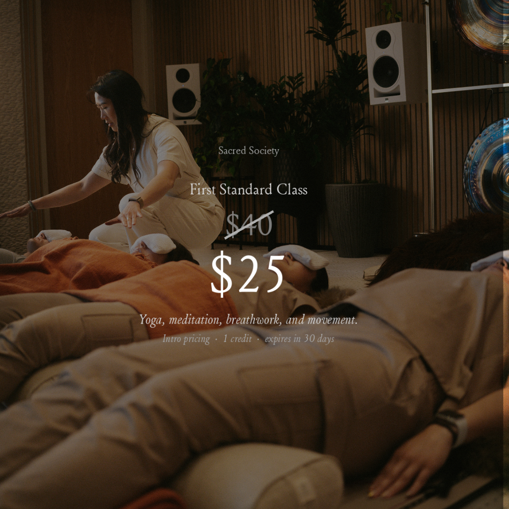 Sacred Society Facebook ad: Your first standard class is $25.