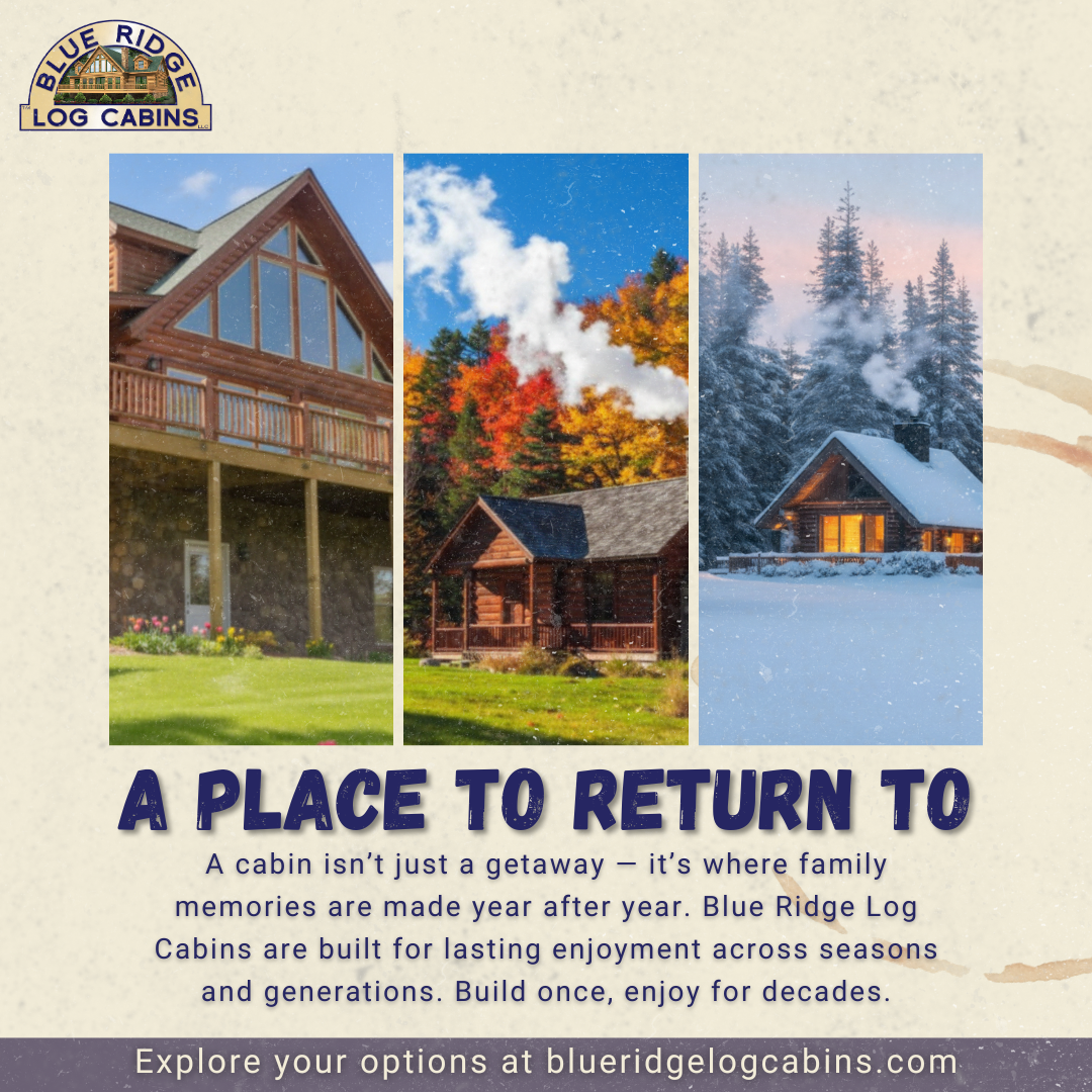 Blue Ridge Log Cabins Facebook ad: Your kids won’t remember the hotels.
