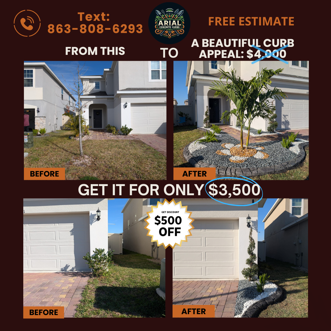 Arial Concrete Curbs & Stone Veneer Facebook ad