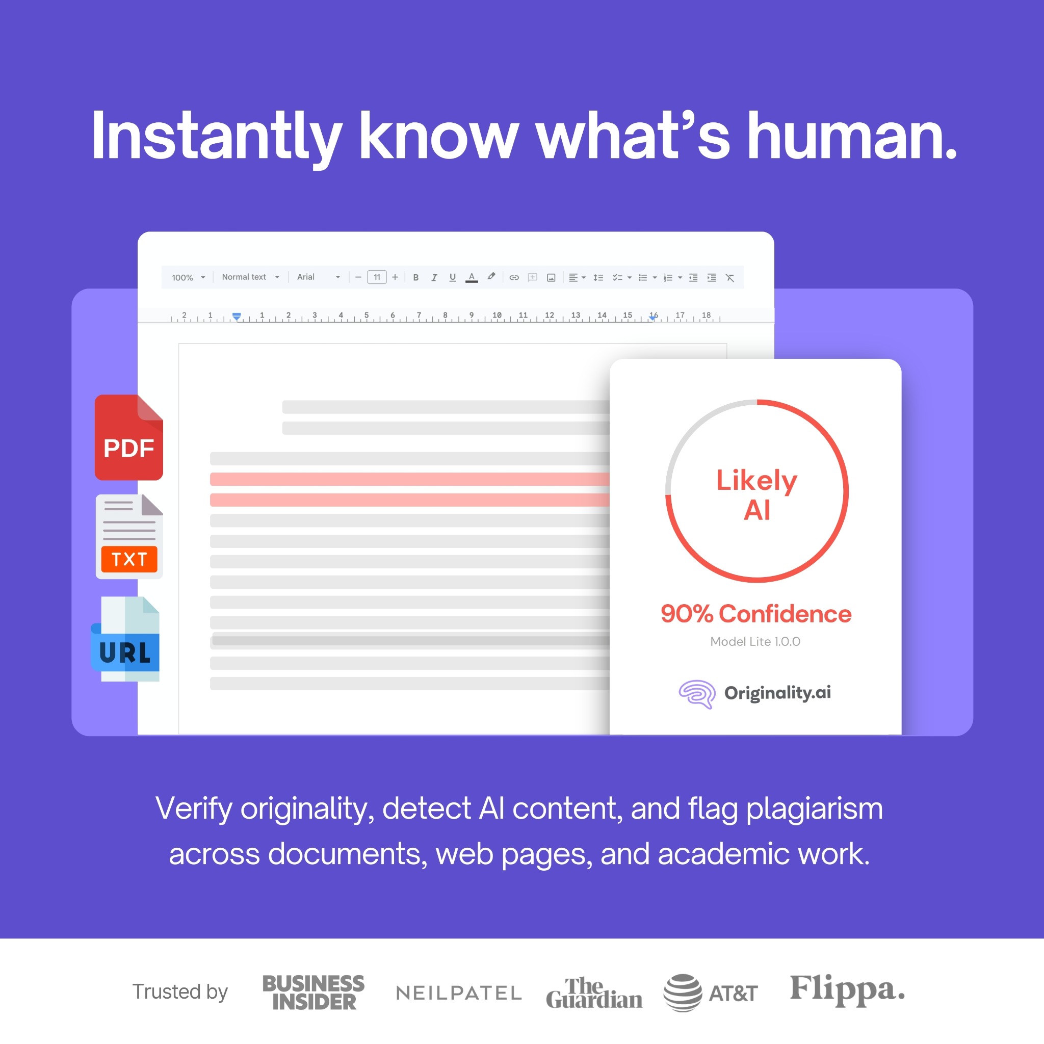 Originality.AI - AI Detection and Plagiarism Checking Facebook ad
