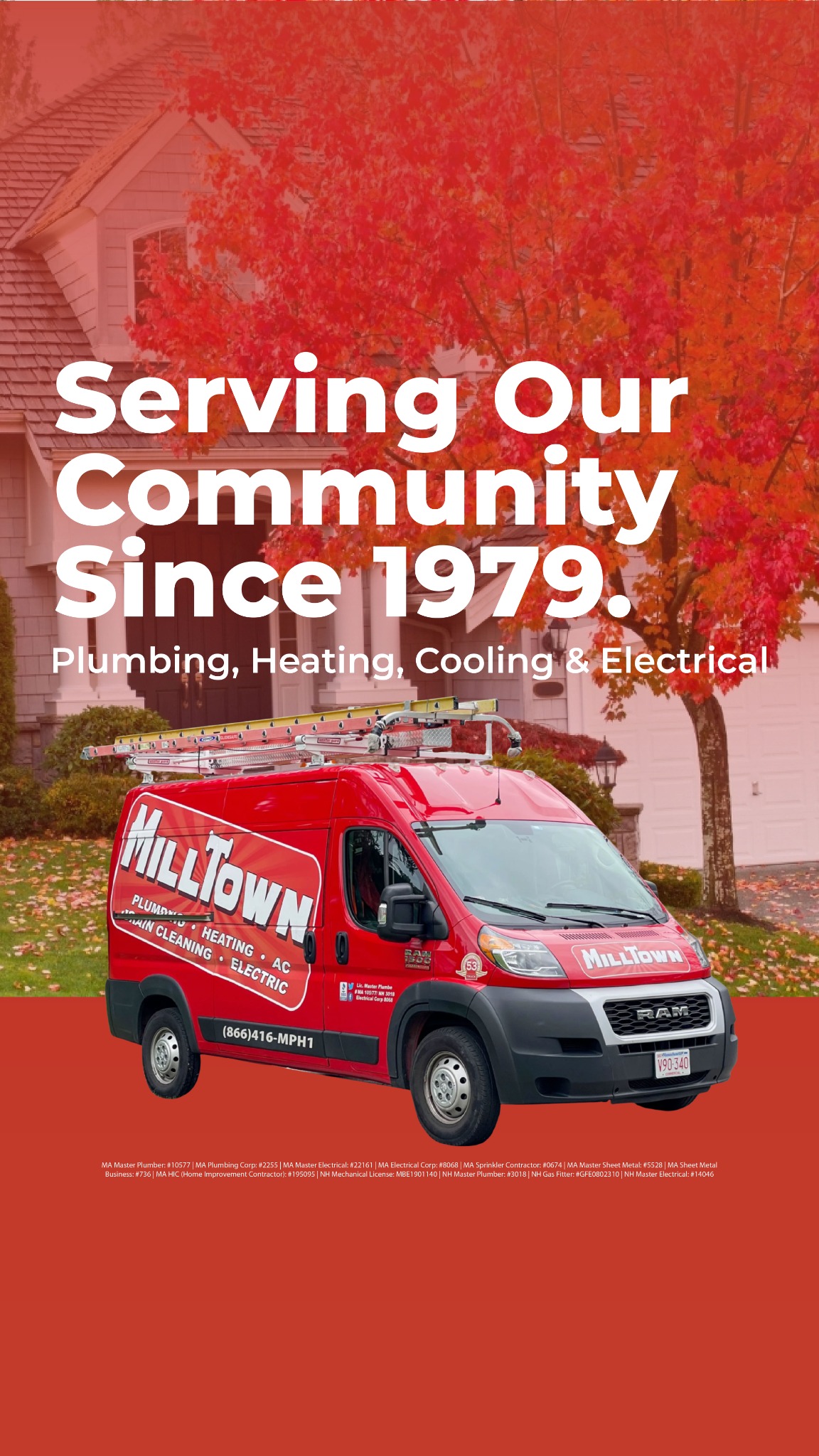 MillTown Plumbing, Heating, Cooling and Electrical Facebook ad: Family-Owned & Locally Trusted