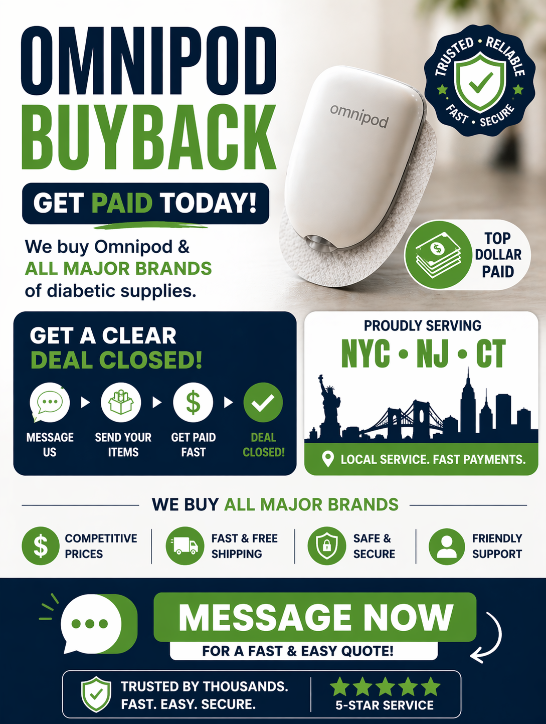 Omnipod Buy Back Facebook ad: Sell Your Omnipod, Get Top Dollar