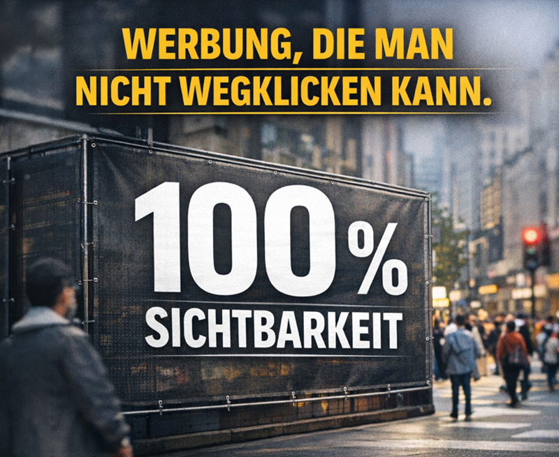 Banner-King.de Facebook ad: Gedruckte Werbebanner kann man nicht wegklicken.