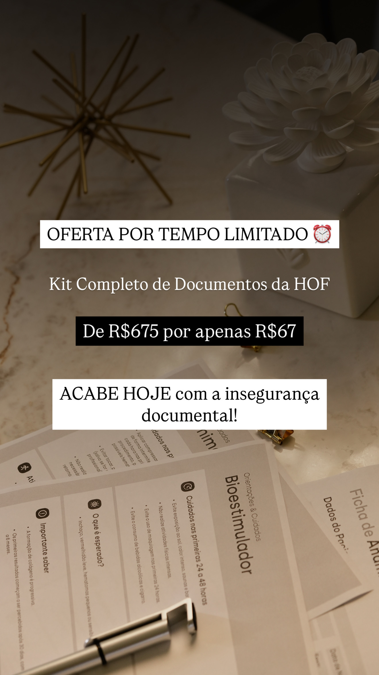 Facial Academy Facebook ad: Kit Completo de Documentos da HOF