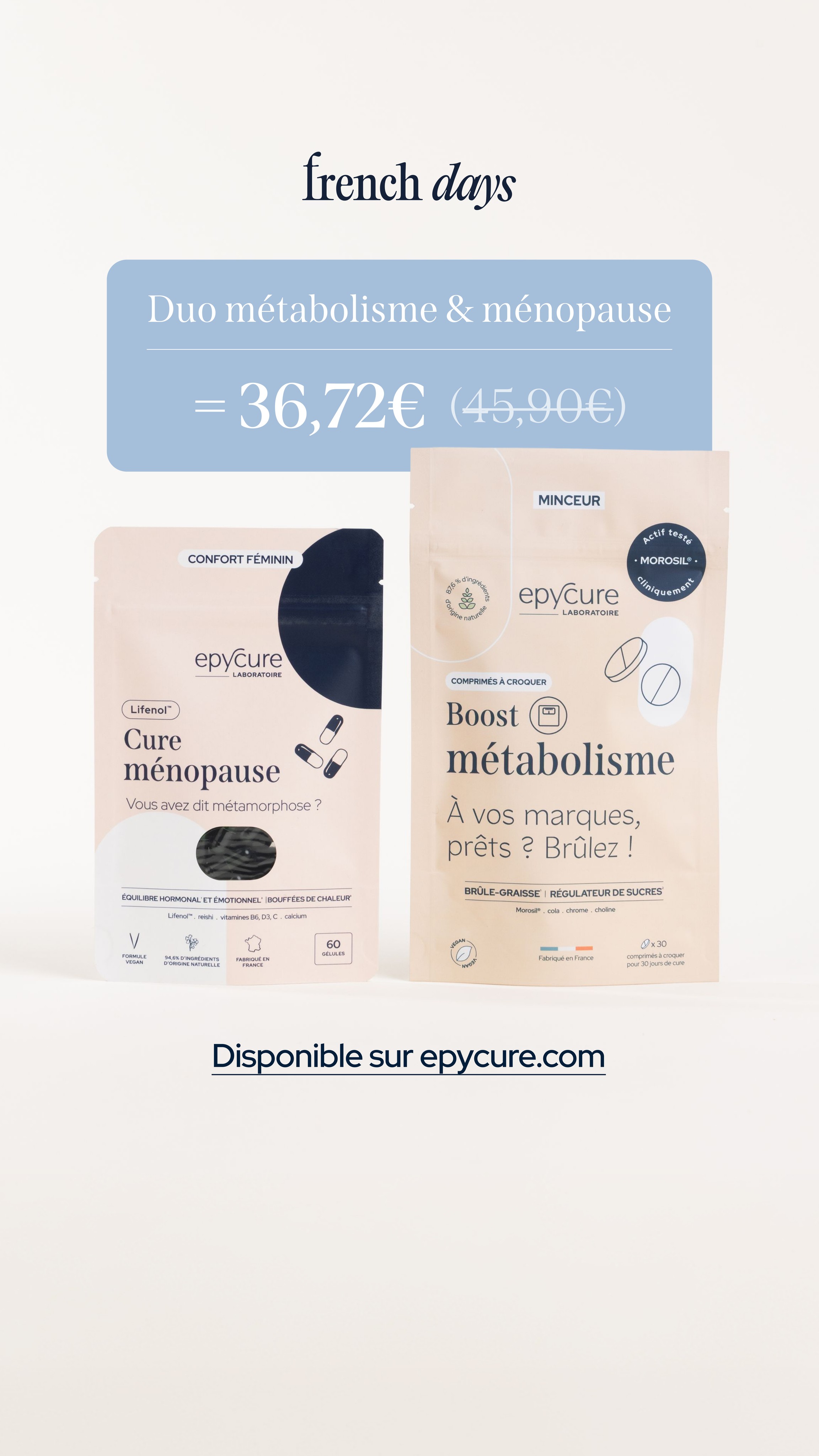 Epycure Facebook ad: -20% sur TOUT le site