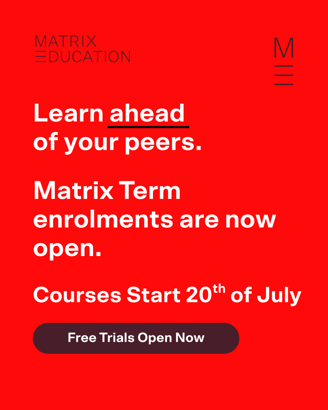 Matrix Education Facebook ad