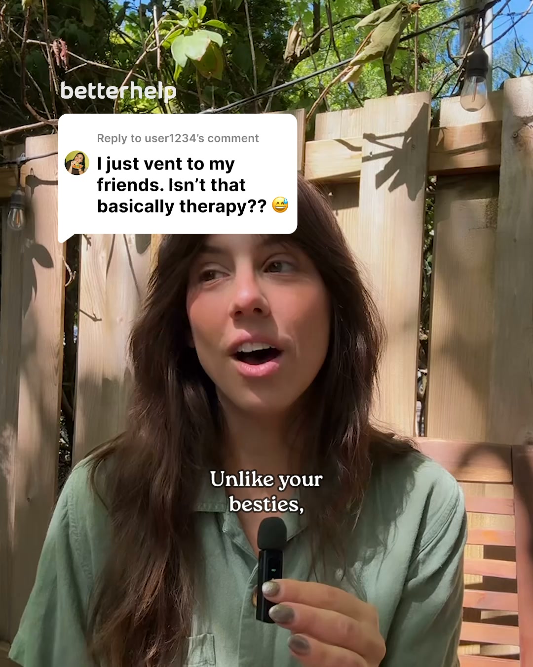 BetterHelp Facebook ad: The right support matters