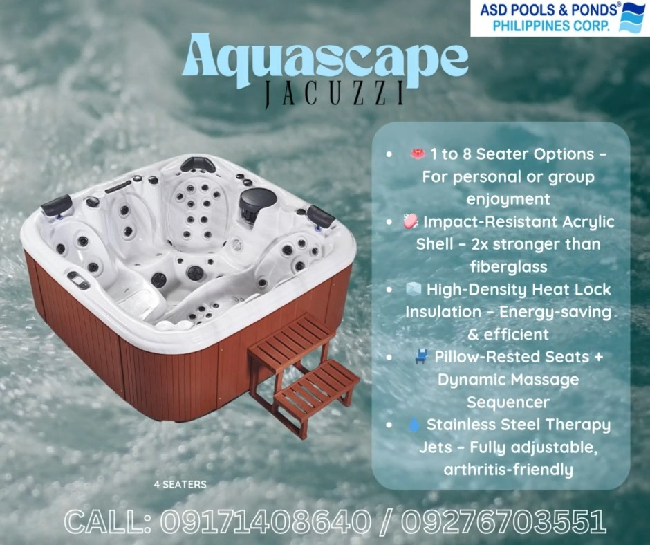 Pools and Ponds Philippines - Pool Construction, Renovation and Equipment Facebook ad: AQUASCAPE JACUZZI SERIES