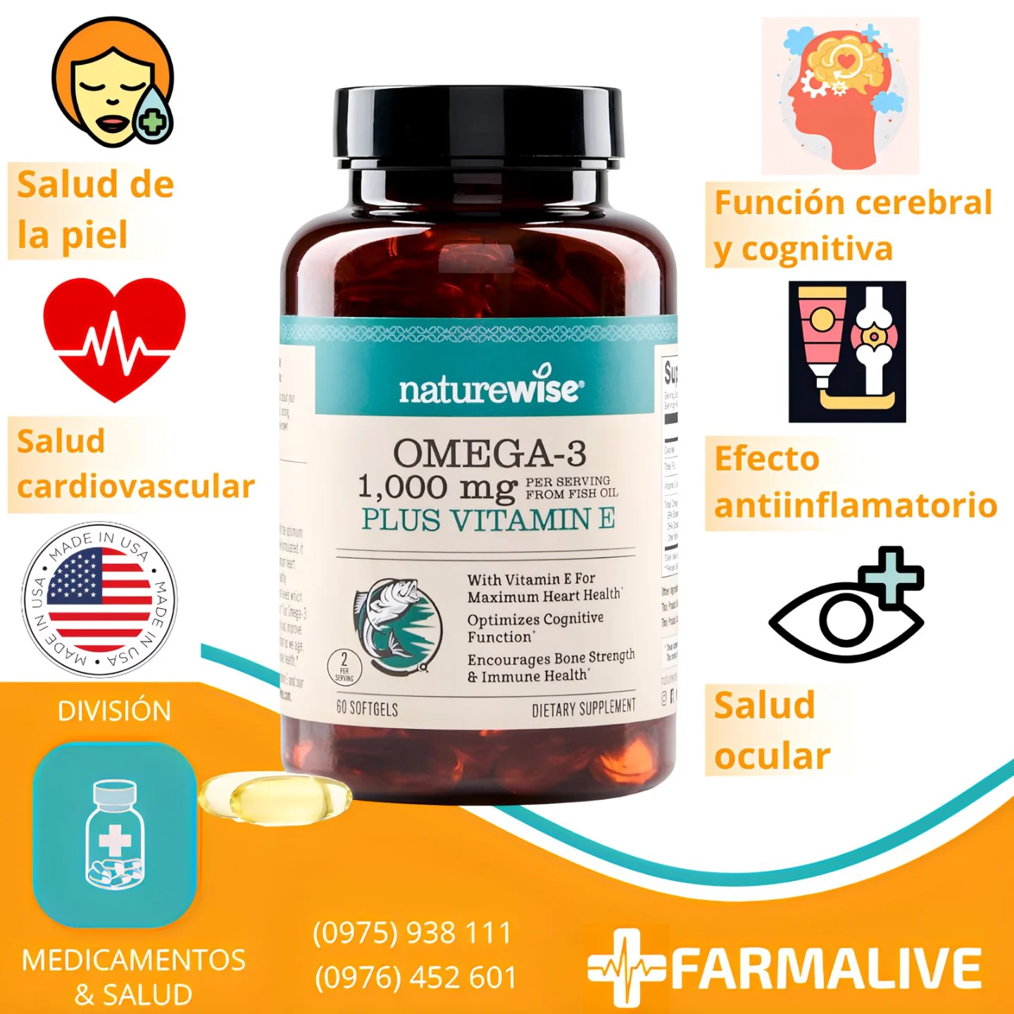 Farmalife Facebook ad: OMEGA-3 1.000 MG + VITAMINA E