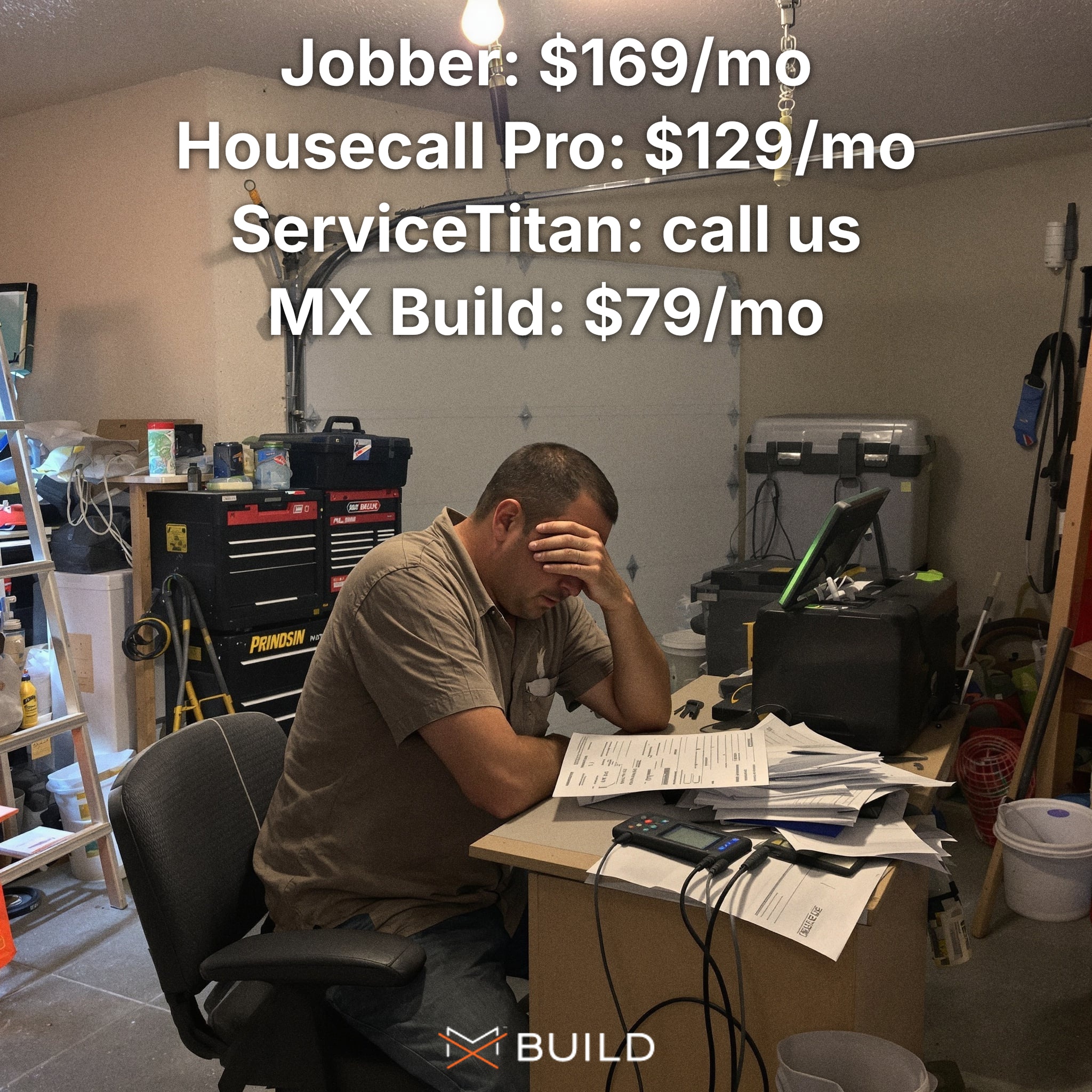 MX Build Facebook ad: Software built for contractors, not enterprise.