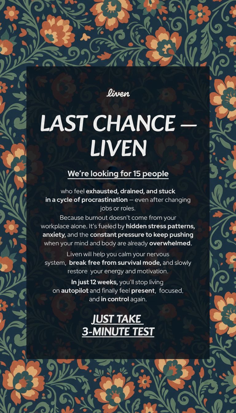 Liven: Communauté d'Éveil de Soi Facebook ad: Easy to Follow Anti-Burnout Plan