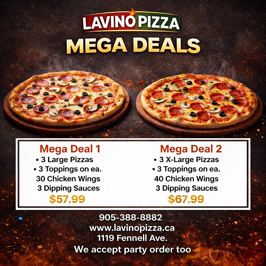 Lavinopizza-Hamilton Facebook ad: Lavino Pizza - Pizza & Wings in Hamilton, Ontario, Canada