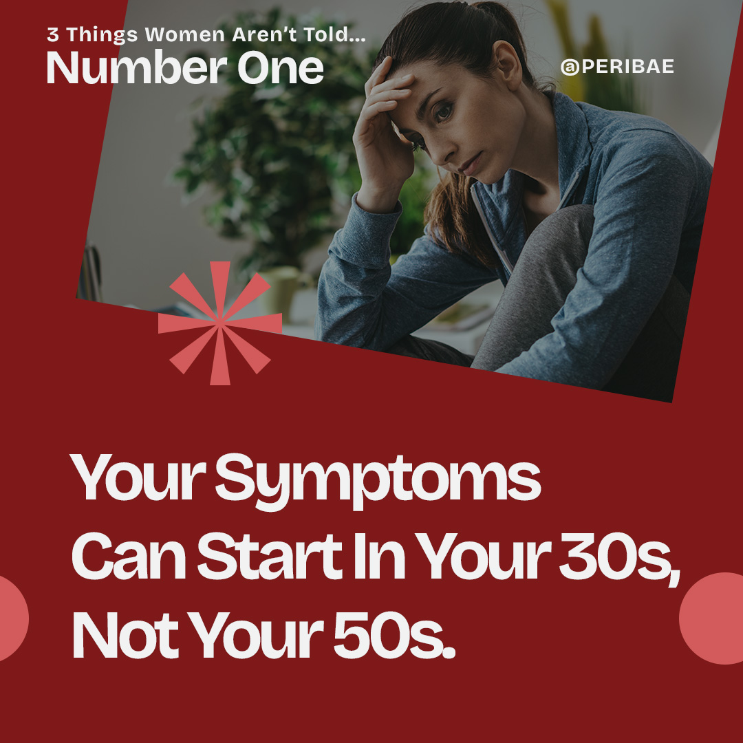 Peribae Facebook ad: They told you menopause hits at 50.