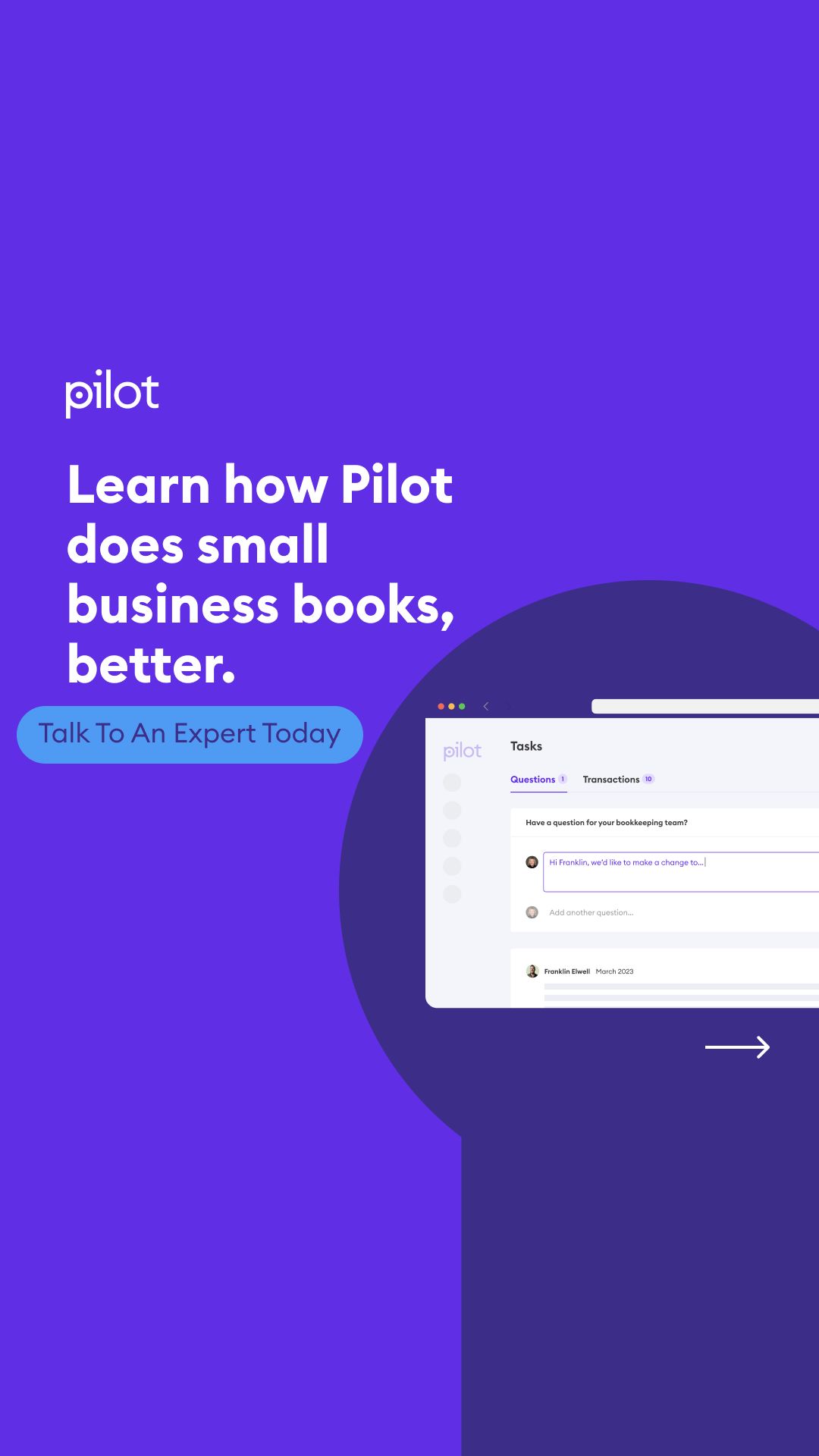 Pilot.com Facebook ad