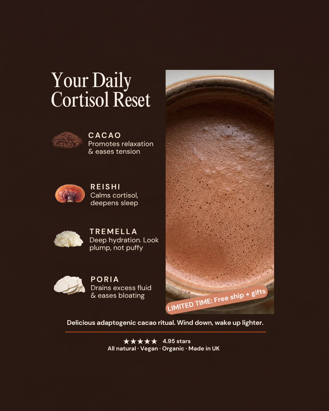 MOGU Facebook ad: Wind down with delicious cacao.